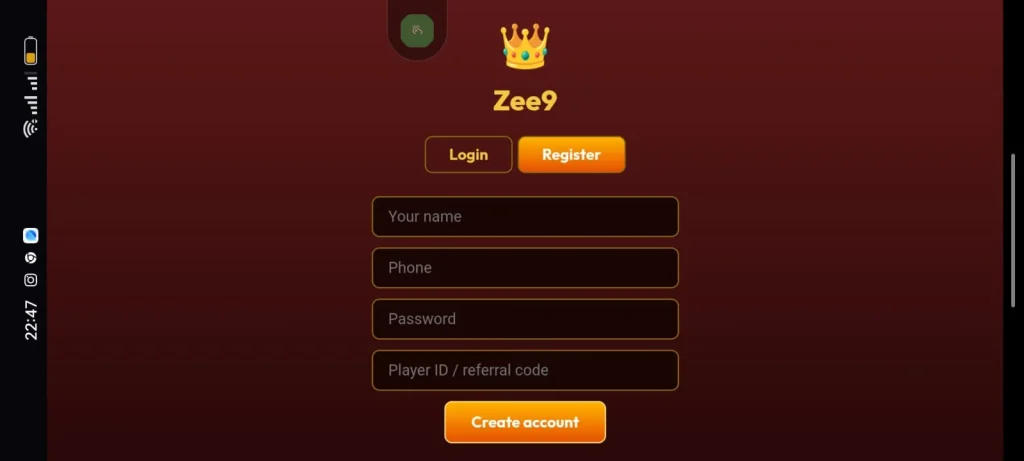 Zee9 Game Register
